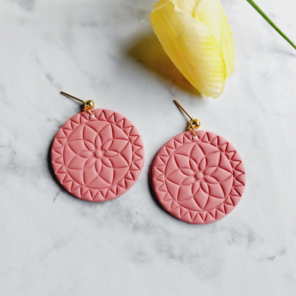 OpalGlaze Clay Earrings Pink Hand crafted Earrings